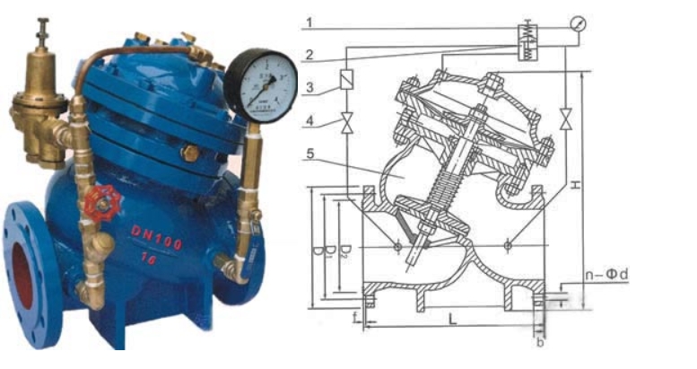 太阳成集团tyc122cc入口可调式减压稳压阀YX741X结构图