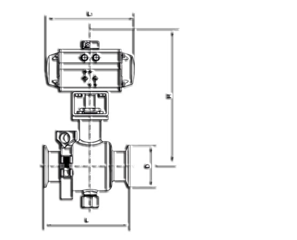 气动卡箍式卫生级球阀结构图